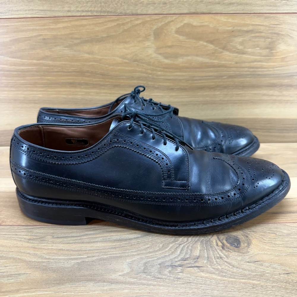 Allen Edmonds MacNeil Black Wingtip Oxfords Mens 10 D Arch Saddle Stitch Formal